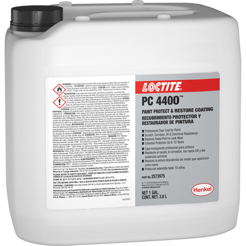 Appr&ecirc;t de protection et de restauration de la peinture PC 4400, 3,8 L, Cruche, Transparent Equipex