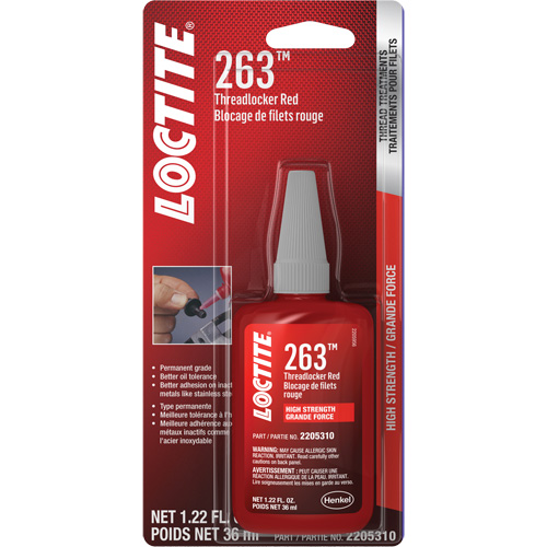 263 Threadlocker, Red, High, 36 ml, Bottle Equipex