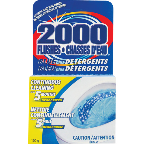 D&eacute;tergent pour cuvette de toilette 2000 Flushes Blue Plus, 100 g, Tampon Equipex