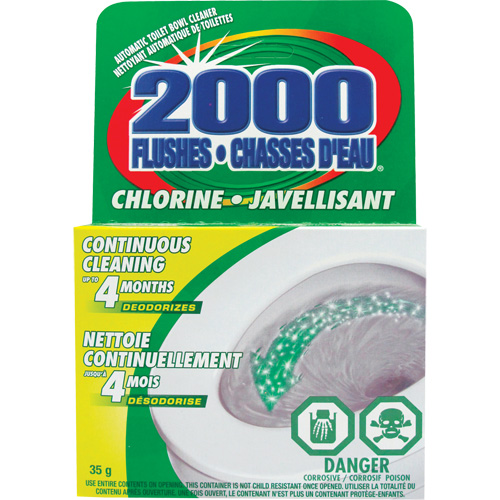 D&eacute;tergent pour cuvette de toilette 2000 Flushes avec agent de blanchiement, 35 g, Tampon Equipex
