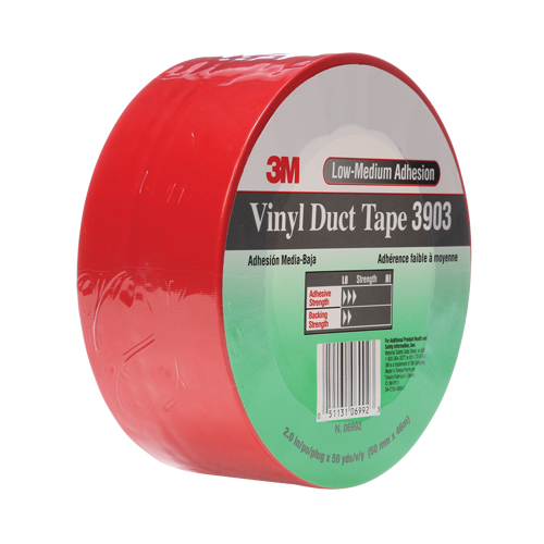 Rubans adh&eacute;sifs en vinyle 3903, 48 mm (2") la x 46 m (151') lo, 6,5 mils, Rouge Equipex