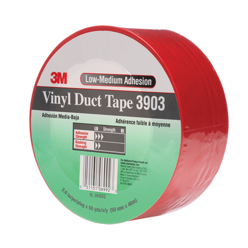 Rubans adh&eacute;sifs en vinyle 3903, 48 mm (2") la x 46 m (151') lo, 6,5 mils, Rouge Equipex