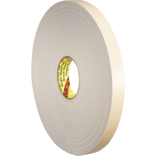 Double-Coated Foam Tape, 66 m (216') L x 25.4 mm (1") W, 31 mils, Polyethylene Equipex