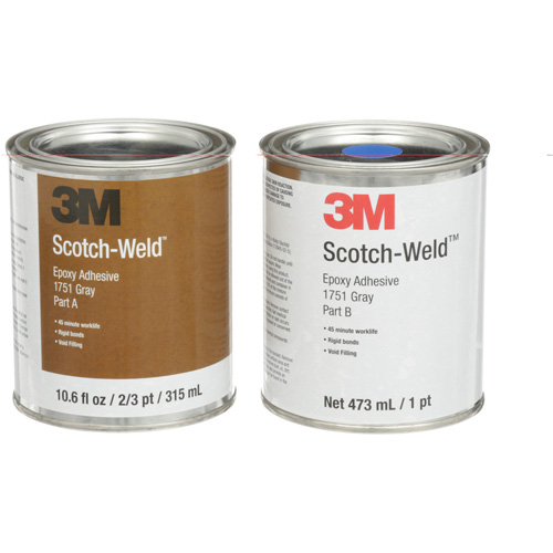 Scotch-Weld Adhesive, 16 fl. Oz., Tube, Two-Part, Grey Equipex