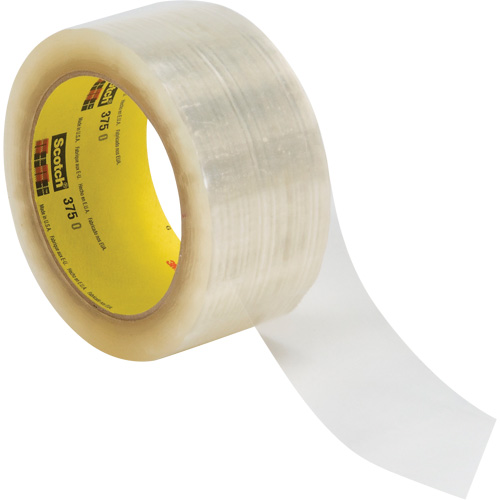 Scotch&reg; 375 Box Sealing Tape, Hot Melt Adhesive, 3.1 mils, 48 mm (1-22/25") x 1500 m (4921') Equipex