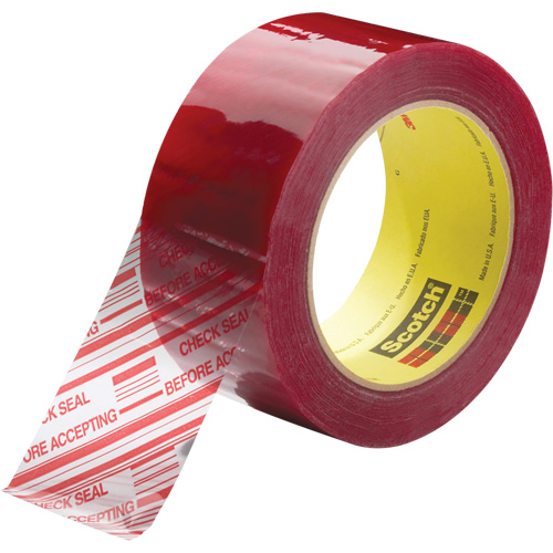 Ruban d'emballage avec message de s&eacute;curit&eacute; Scotch 3779, Adh&eacute;sif Acrylique, 1,8 mils, 48 mm (2") x 914 m (2998') Equipex