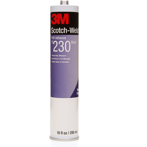 Scotch-Weld PUR Adhesive, 10 oz., Cartridge, Black Equipex