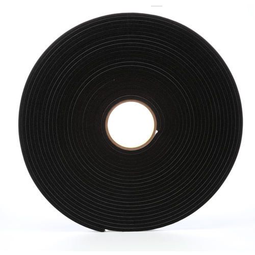 4504 Vinyl Foam Tape, 19 mm (3/4") W x 16.5 m (54') L, 250 mils, Black Equipex