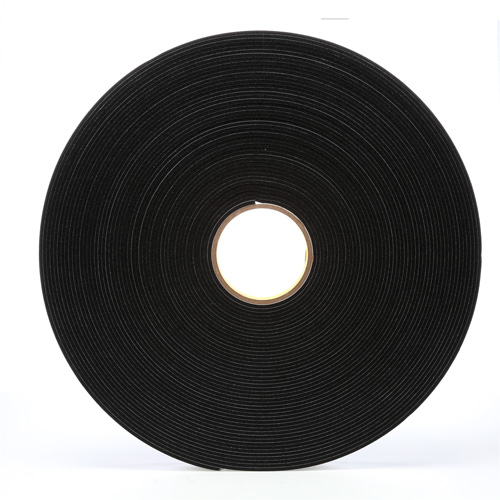 4508 Vinyl Foam Tape, 25.4 mm (1") W x 32.9 m (108') L, 125 mils, Black Equipex