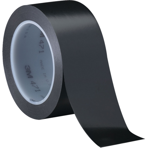 Ruban en vinyle 471, 12 mm (1/2") la x 32,9 m (108') lo, 5,3 mils, Noir Equipex