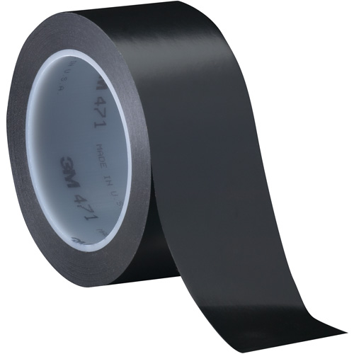 Ruban en vinyle 471, 76 mm (3") la x 32,9 m (108') lo, 5,2 mils, Noir Equipex