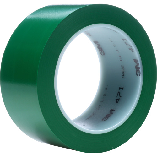 Ruban en vinyle 471, 12 mm (1/2") la x 32,9 m (108') lo, 5,3 mils, Vert Equipex