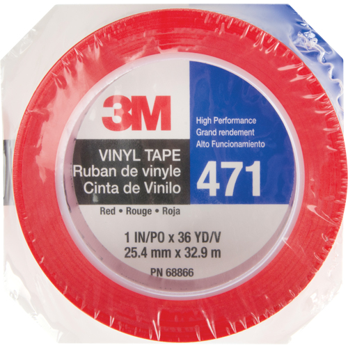 471 Vinyl Tape, 25.4 mm (1") W x 32.9 m (108') L, 5.3 mils, Red Equipex