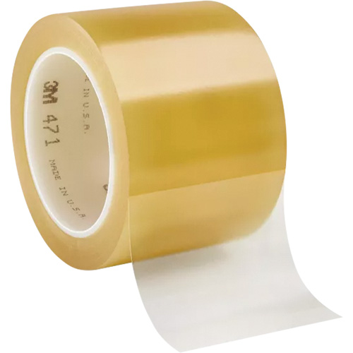 471 Vinyl Tape, 76.2 mm (3") W x 32.9 m (108') L, 5.2 mils, Clear Equipex