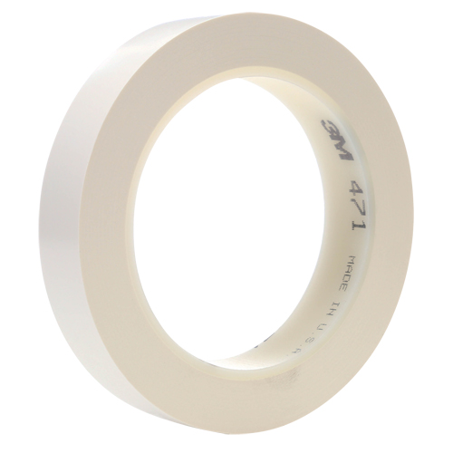 Ruban en vinyle 471, 19 mm (3/4") la x 32,9 m (108') lo, 5,3 mils, Blanc Equipex