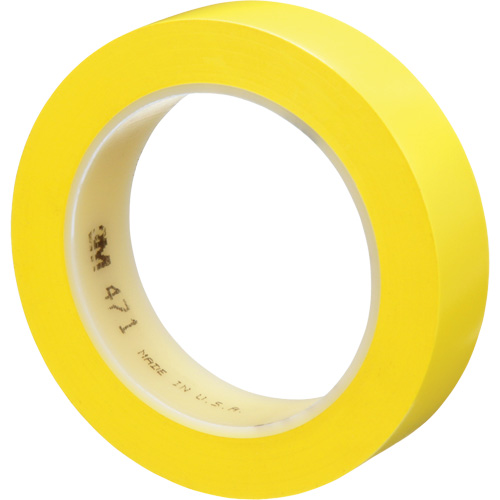 471 Vinyl Tape, 25.4 mm (1") W x 32.9 m (108') L, 5.2 mils, Yellow Equipex