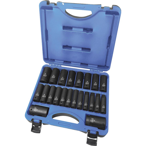 PSS2212DM Jeu de douilles m&eacute;triques &agrave; 6 pans, 22 Mcx, Chocs, Prise de 1/2", Profond Equipex
