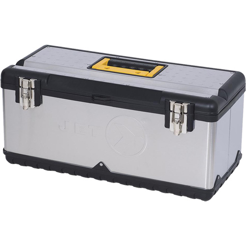 JPSTB-22 Boîte &agrave; outils en acier inoxydable, 11" P x 22-1/2" la x 10-3/4" h, Noir/Gris Equipex