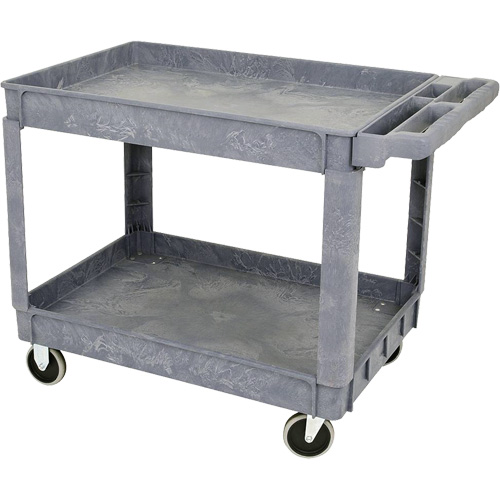 JPTC-3624 Chariot d'atelier robuste en polypropyl&egrave;ne, 2 niveaux, 46" la x 25-1/2" p x 33-1/4" h, 500 lb Cap Equipex