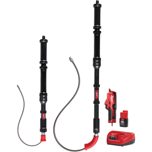 M12 Trapsnake 2-Tool Combo Urinal Auger Kit, Powered, Bulb, 4'/6' Cable Length, 1/2"/3/8" Cable Diameter Equipex