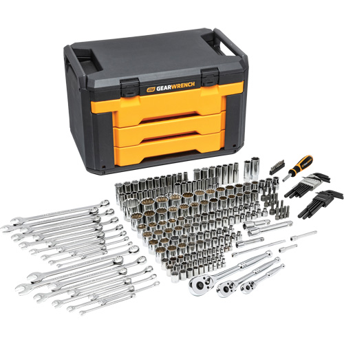 Mechanic's Tool Set in 3-Drawer Storage Box Equipex