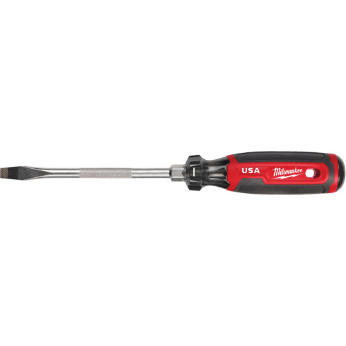 Slotted Screwdriver, 5/16" Tip, Round, 279 mm L, Cushion Grip Handle Equipex