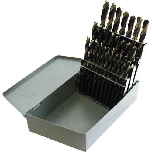 Jobber Length Drill Set, 26 Pieces, High Speed Steel Equipex