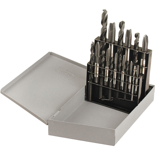 Jeu de tarauds &agrave; main Drill & Plug, 18 morceaux Equipex
