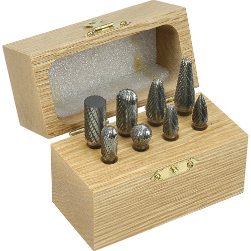 Jeu de fraises au carbure &agrave; coupe double, 8 morceaux Equipex