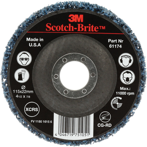 Disque de nettoyage et de d&eacute;capage Scotch-Brite, 4-1/2" dia., Grain Extra grossier, Carbure de silicium Equipex