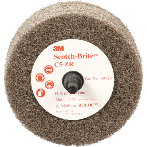 Scotch-Brite Cut & Polish Disc, 75 mm x 30 mm, 20 mm Arbor, Aluminum Oxide, 7500 RPM Equipex