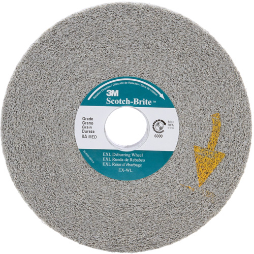 Scotch-Brite EXL Deburring Wheels, 6" x 1", 1" Arbor, Aluminum Oxide Equipex