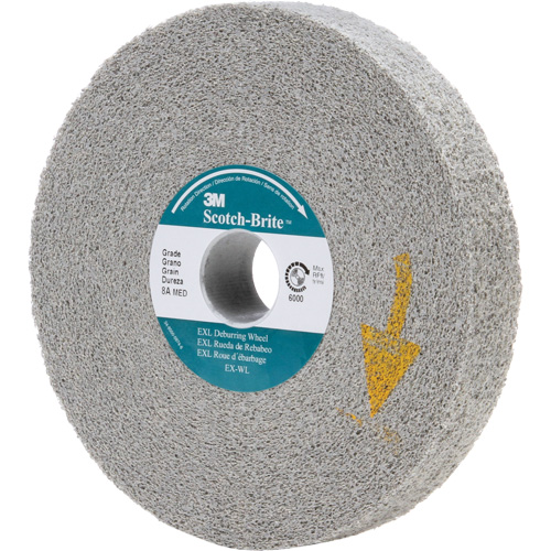Scotch-Brite EXL Deburring Wheels, 6" x 1", 1" Arbor, Aluminum Oxide Equipex