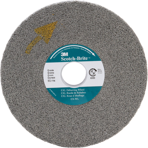 Scotch-Brite EXL Deburring Wheel, 8" x 1", 3" Arbor Equipex