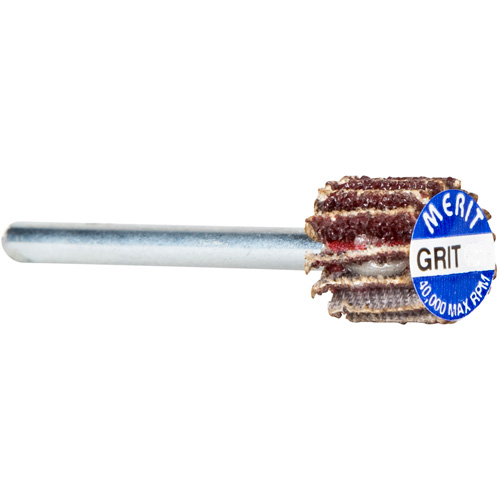 High Performance Micro-Mini Flap Wheel, Aluminum Oxide, 180 Grit, 3/4" x 1/2" x 1/8" Equipex