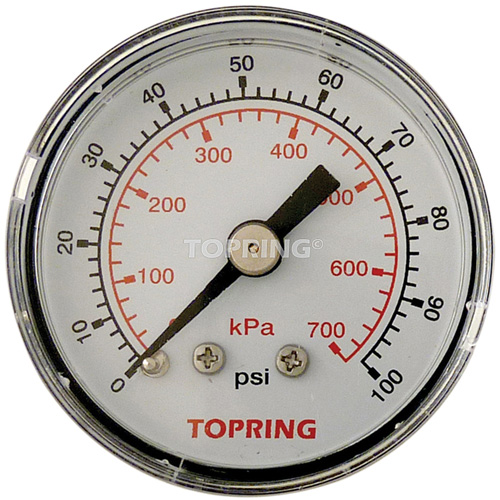 Manom&egrave;tre,  1-1/2", 0 - 100 psi, Fixation arri&egrave;re, Analogique Equipex