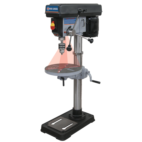 Perceuses &agrave; colonne avec laser, 13", Mandrin 5/8", 3670 tr/min Equipex