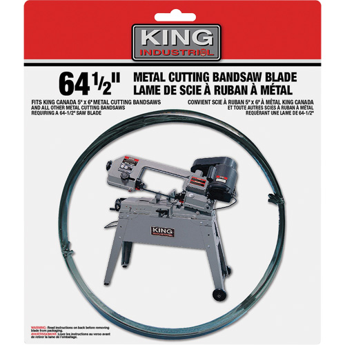 Bandsaw Metal Blade, Carbon Steel, 64-1/2" L x 1/2" W x 0.025" Thick, 24 TPI Equipex
