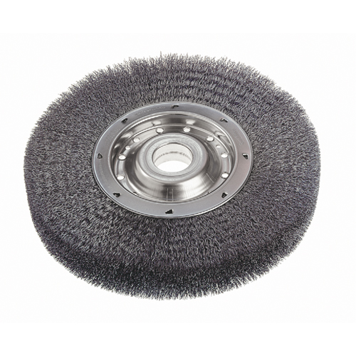 Brosses rotatives &agrave; fils cr&ecirc;p&eacute;s - Face large, 6" dia., Fils 0,0118", Arbre 2" Equipex