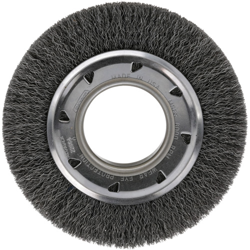 MEULE CIRC,FIL CREPE,4-1/4",.0118X5/8"X2", 4-1/4" dia., Fils 0.012, Arbre 2" Equipex