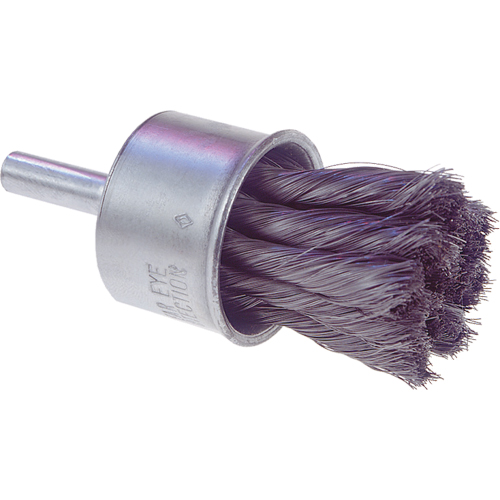 Knot Wire End Brush, 1/2" Dia., 0.0104" Wire Dia., 1/4" Shank Equipex