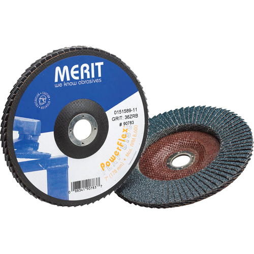 Disques &agrave; lamelles - Merit Zirconia, 4-1/2" x 7/8", Type 27, Grain 60, Zirconium Equipex