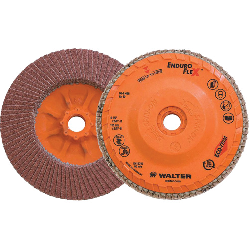 Enduro-Flex Flap Disc, 4-1/2" x 5/8"-11, Type 27, 60 Grit, Zirconia Alumina Equipex