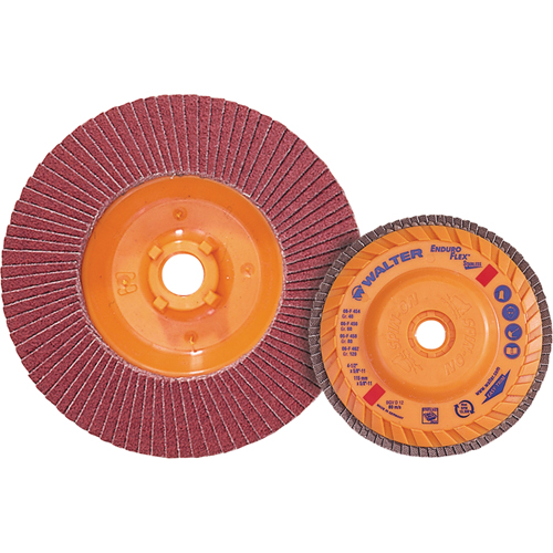 Enduro-Flex Stainless Flap Disc, 4-1/2" x 5/8"-11, Type 27, 40 Grit, Zirconia Alumina Equipex