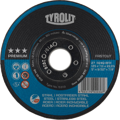 Meule 2-en-1 de premi&egrave;re qualit&eacute;, 7" x 9/32", Arbre 7/8", Type 27 Equipex
