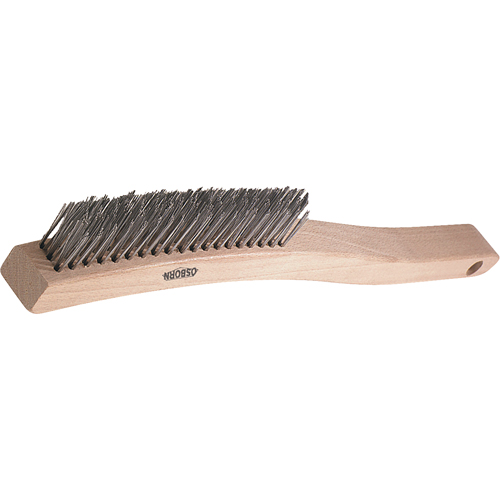 Brosses de grattage &agrave; manche long, garnissage en V, Acier inoxydable, 3 x 19 rangs de fils, Longueur 13-3/4" Equipex