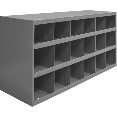 Steel Storage Bin Cabinet, 33-3/4" W x 12" D x 19-1/4" H, Grey Equipex