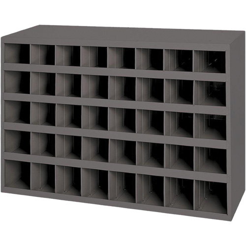 Steel Storage Bin Cabinet, 33-3/4" W x 8-1/2" D x 22-1/4" H, Grey Equipex