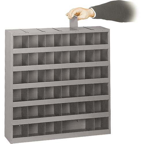 Armoires pour bacs de rangement ajustables, Acier, 36 tiroirs, 23-3/4" x 4-3/4" x 23-3/4", Gris Equipex