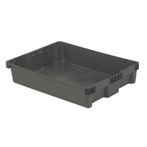 Polylewton Stack-N-Nest&reg; Containers, 6.1" x 29.6" x 22.4", Grey Equipex